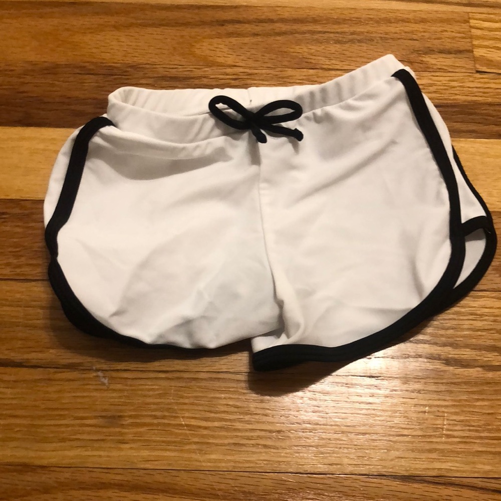 Black and White Swim Shorts for Girls